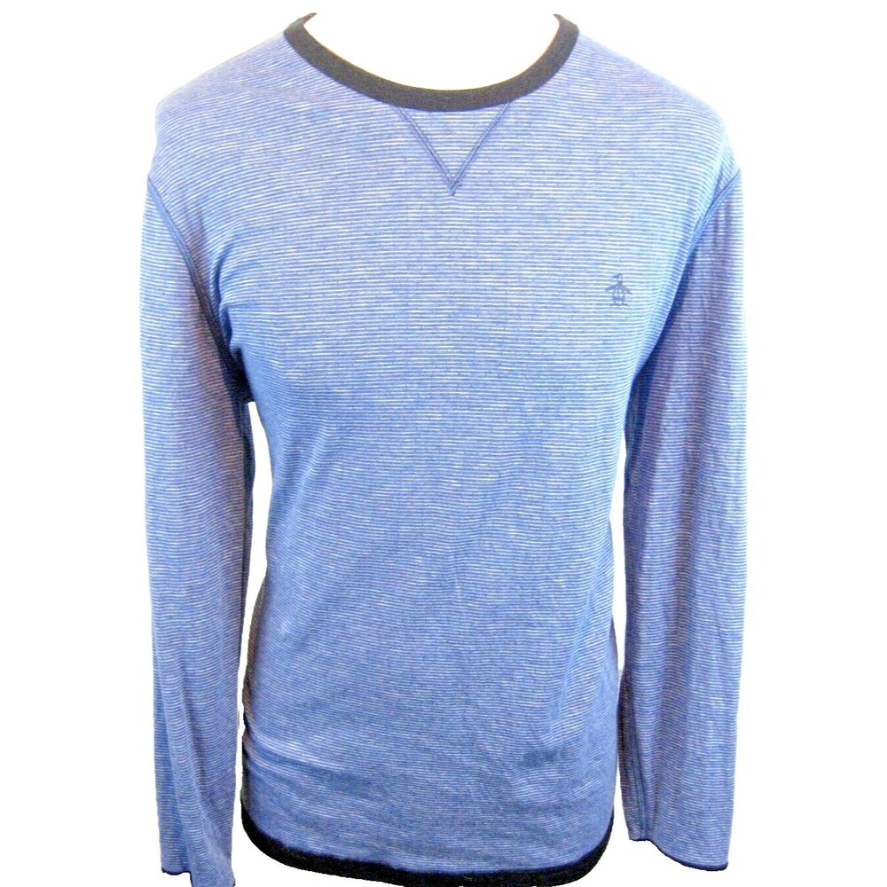 Mens Penguin Reversible Crew Neck LS Jersey Cotton Blend Base Layer Shirt sz XL
